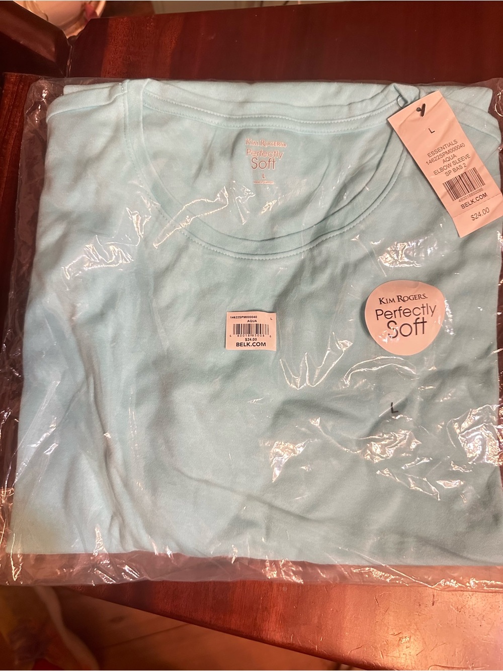 Kim Rogers Aqua Crewneck Tee